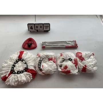 НАБОР ВРАЩАЮЩЕЙСЯ ДЛЯ ПОЛА ШВАБРЫ TURBO ИЗ МИКРОФИБРЫ С 4 СМЕННЫМИ НАСАДКАМИ + ШТОК