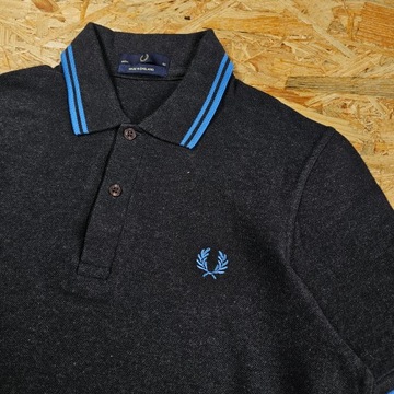 Koszulka Polo T-shirt FRED PERRY Casual Szara Nowy Model Męska 38 / S