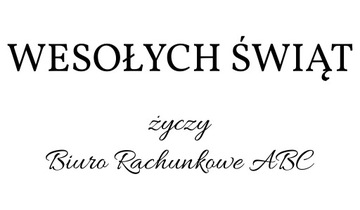 naklejka WESOŁYCH ŚWIĄT z nazwą Twojej Firmy 45x20cm na okno lustro tablicę