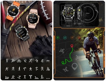 SMARTWATCH MĘSKI ZEGAREK GPS AMOLED 400mAh POLSKIE MENU Rozmowy Wodoodporny