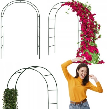 ELEGANCKA Pergola ogrodowa metalowa łuk 240cm + kotwy motujące