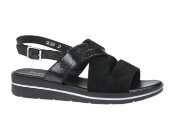 S.LEONE SANDAŁY DAMSKIE KOTURN CZARNY SK039 R 37