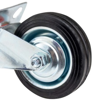 КОЛЕСО ИЗ МЕТАЛЛА И РЕЗИНЫ 125 ММ ДЛЯ ТРАНСПОРТНОЙ ТЕЛЕЖКИ