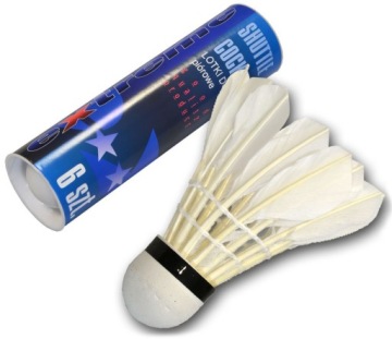 БЕЛЫЕ ПЕРЬЯ ДЛЯ БАДМИНТОНА, НАБОР ИЗ 6 ШТ.