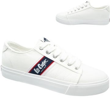 Buty Trampki Męskie Lee Cooper Tenisówki Białe Obuwie Sportowe niskie 44