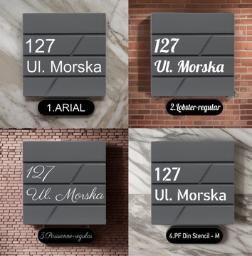 БОЛЬШОЙ ПОЧТОВЫЙ ЯЩИК С АДРЕСОМ И НОМЕРОМ ДОМА |4 ШРИФТА| АНТРАЦИТОВЫЙ RAL7016