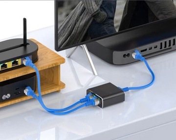 Адаптер мини-переключатель-сплиттер LAN Ethernet RJ45 2xRJ45 1000M 1 ГБ