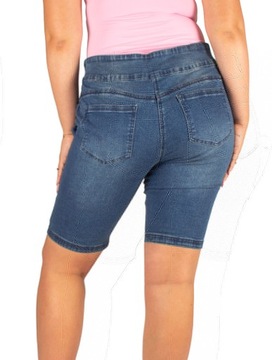 krótkie SPODENKI DAMSKIE przed kolano ELASTYCZNE dżinsowe modne 42 XL FIRI