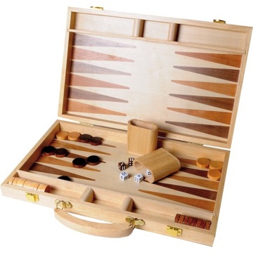 Buffalo backgammon inkrustowane drewno 38,1 cm