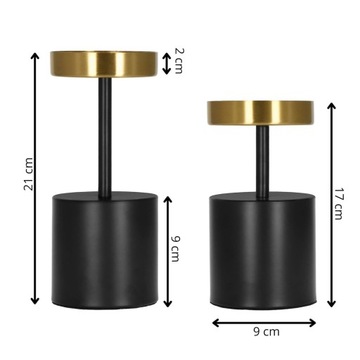 2x НАБОР ПОДСВЕЧНИКОВ, МЕТАЛЛИЧЕСКИЙ ДЕКОРАЦИОН, ЧЕРНЫЙ ДЛЯ СВЕЧЕЙ GLAMOUR LOFT