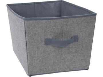 Tekstylne PUDEŁKO KOSZ ORGANIZER 39 x 30 x 24 cm do SZAFY GARDEROBY - SZARY