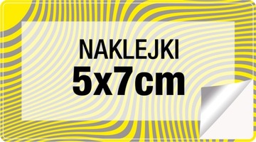 NAKLEJKI ETYKIETY foliowe z LOGO prostokąt 5x7cm na świece sojowe słoiki