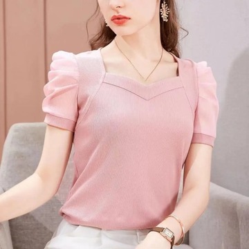 Casual Women Blouse 3/4 Sleeves Breathable Lightwe