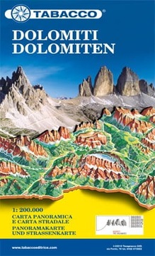 DOLOMITY MAPA PANORAMICZNA GARDA WENECJA TABACCO