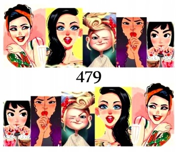 Naklejki wodne na paznokcie PIN-UP GIRL - 479