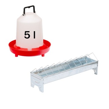 Zestaw do kur niosek kaczek domowa hodowla korytko 50 cm + poidło 5 l