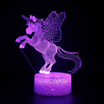 3D LED USB ночник в подарок - единорог №73