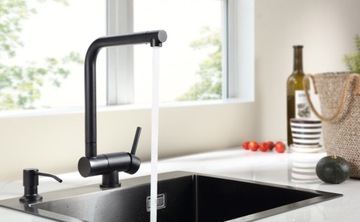 Смеситель для кухни складной под окно-90 матовый черный