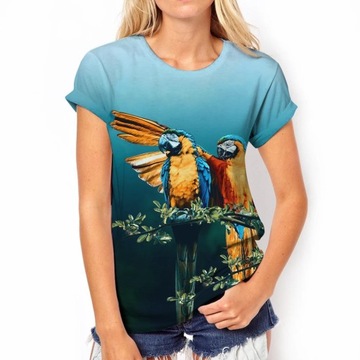 Fashion T-shirts For Women Gradient Parrot Tops Te