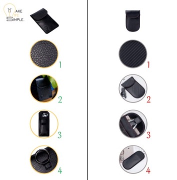 Чехол для ключей KEYLESS, блокатор волн, клетка Фарадея, RFID, кожа