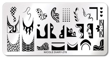 Пластина для штампов для украшения ногтей, ФРАНЦУЗСКИЕ узоры