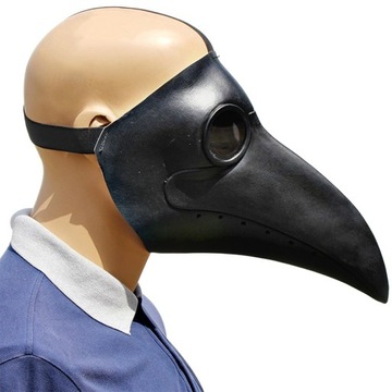 Maska PLAGUE DOCTOR DŻUMA PTAK BLACK MASK ZARAZA