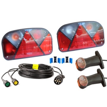 Lampy tylne + wiązka elektryczna 7m do przyczepy