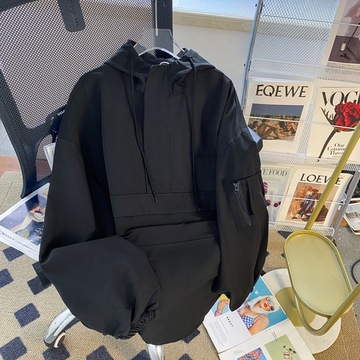 Black Baggy Jackets Men Hooded M-3XL Couple Clothe