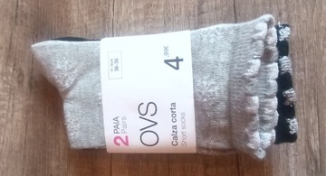 OVS BAWEŁNIANE SKARPETKI DAMSKIE 2 PACK ROZM. 36-38