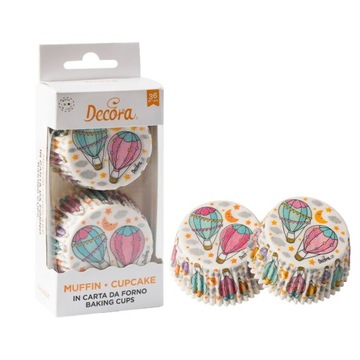 Papilotki na muffinki - Decora - Hot Air Ballons, 50 x 32 mm, 36 szt.