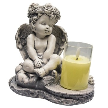 СЕРАЯ ГИПСОВАЯ ФИГУРКА ГРОБНИЦЫ СВЕТОДИОДНАЯ ЛАМПА 3XAAA