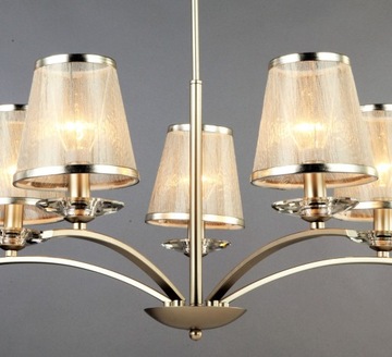 LAMPA WISZĄCA ABAŻURY ZŁOTA VENTO 5 SG