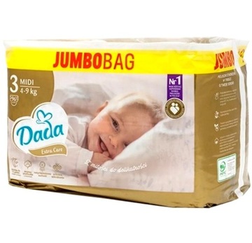 PIELUSZKI PAMPERSY DADA EXTRA CARE 3 96 SZTUK JumboBag