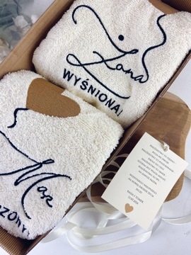 НАБОР ПОЛОТЕНЦЕВ С ПОСВЯЩЕНИЯМИ СВАДЕБНЫЙ ПОДАРОК ​​ДЛЯ НЕВЕСТНЫХ