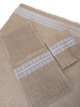 1 шт. Подставка для столовых приборов из натурального джута, кружево.