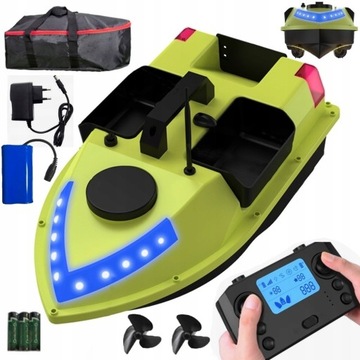 ŁÓDKA ZANĘTOWA D20 GPS 600M 3 ZBIORNIKI 12000mAh 2KG AUTO-POWRÓT LED TORBA