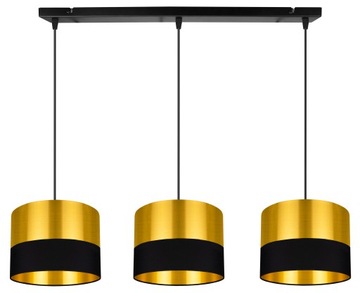 LAMPA WISZĄCA SUFITOWA NOWOCZESNA ABAŻUR ZŁOTA LED