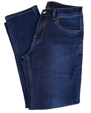 SPODNIE MĘSKIE DŻINSOWE GRANATOWE LEON JEANS CIEMNE W36 L30 PAS 94-96 cm