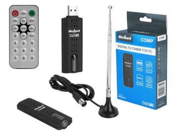 Tuner DVB-T2 CYFROWY USB H.265 HEVC REBEL PIL. ANT