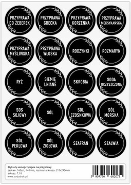Etykiety naklejki na przyprawy produkty IKEA black