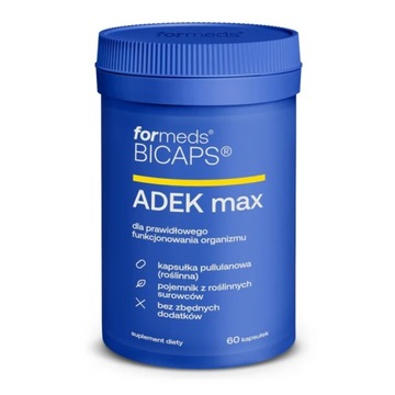BICAPS ADEK MAX 60 caps WITAMINA A D3 E K2 ZDROWE KOŚCI | ForMeds