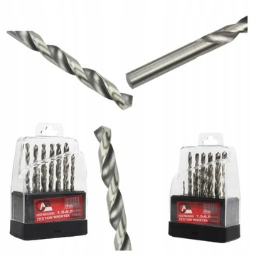 WIERTŁA DO METALU UNIWERSALNE 13 SZT 1.5-6.5MM WZMOCNIONY WYTRZYMAŁY RDZEŃ