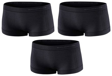 DAMSKIE BOKSERKI BRUBECK MERINO CZARNY 3-PACK | XL