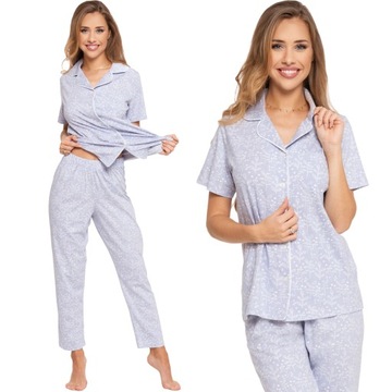 Moraj Veľmi jemné bavlnené rozopínateľné dámske pyžamo 6000-002 M