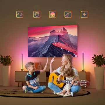 2ШТ. СВЕТОДИОДНЫЕ ПАНЕЛИ ИГРОВЫЕ ТОРШЕРЫ RGB ПОДСВЕТКА С ДИСТАНЦИОННЫМ УПРАВЛЕНИЕМ