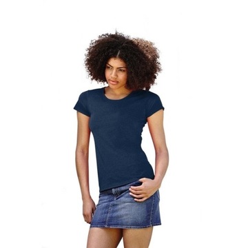 KOSZULKA DAMSKA Fruit of The Loom T-SHIRT DAMSKI Deep Navy S