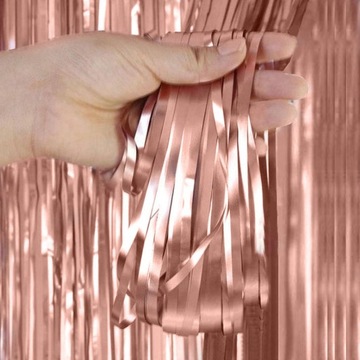 KURTYNA dekoracyjna ROSE GOLD zasłona 1-99 urodziny TŁO zdjęć foto ŚCIANKA