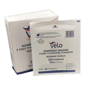 Kompresy sterylne VELO 10x10 cm 17N 8W 25x2szt