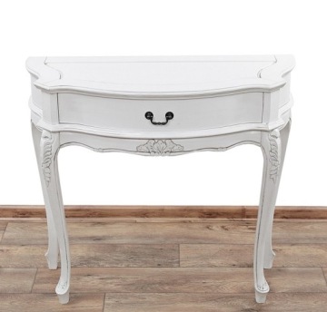 НОВЫЙ РЕЗНОЙ КОНСОЛЬНЫЙ СТОЛИК, ЦВЕТ АНТИЧ-БЕЛЫЙ