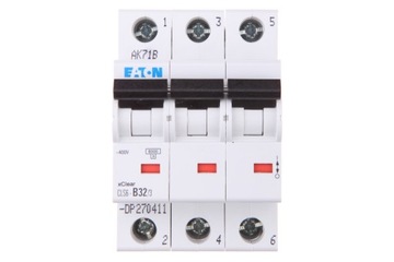 Wyłącznik nadprądowy EATON 3P B 32A 6kA AC CLS6-B32/3-DP 270411
